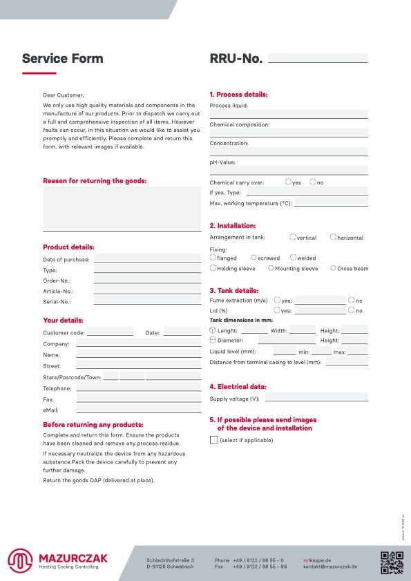 Picture of Service Form